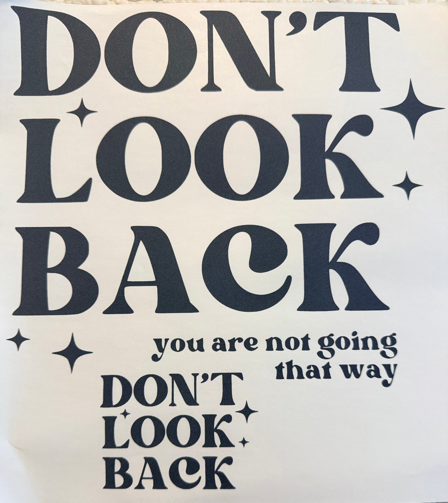 Don’t look back w/pocket