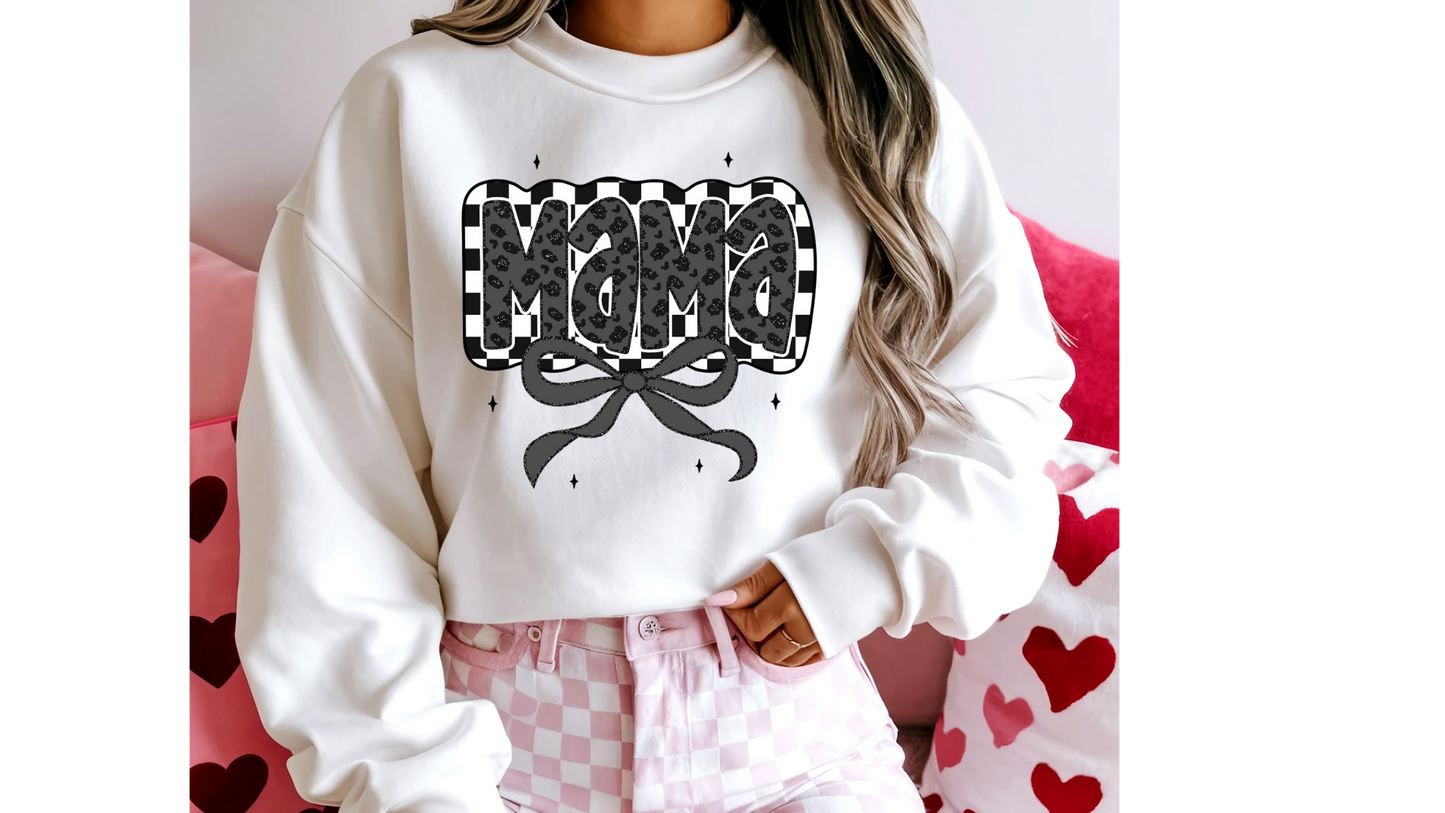 BLACK CHECKERED MAMA BOW