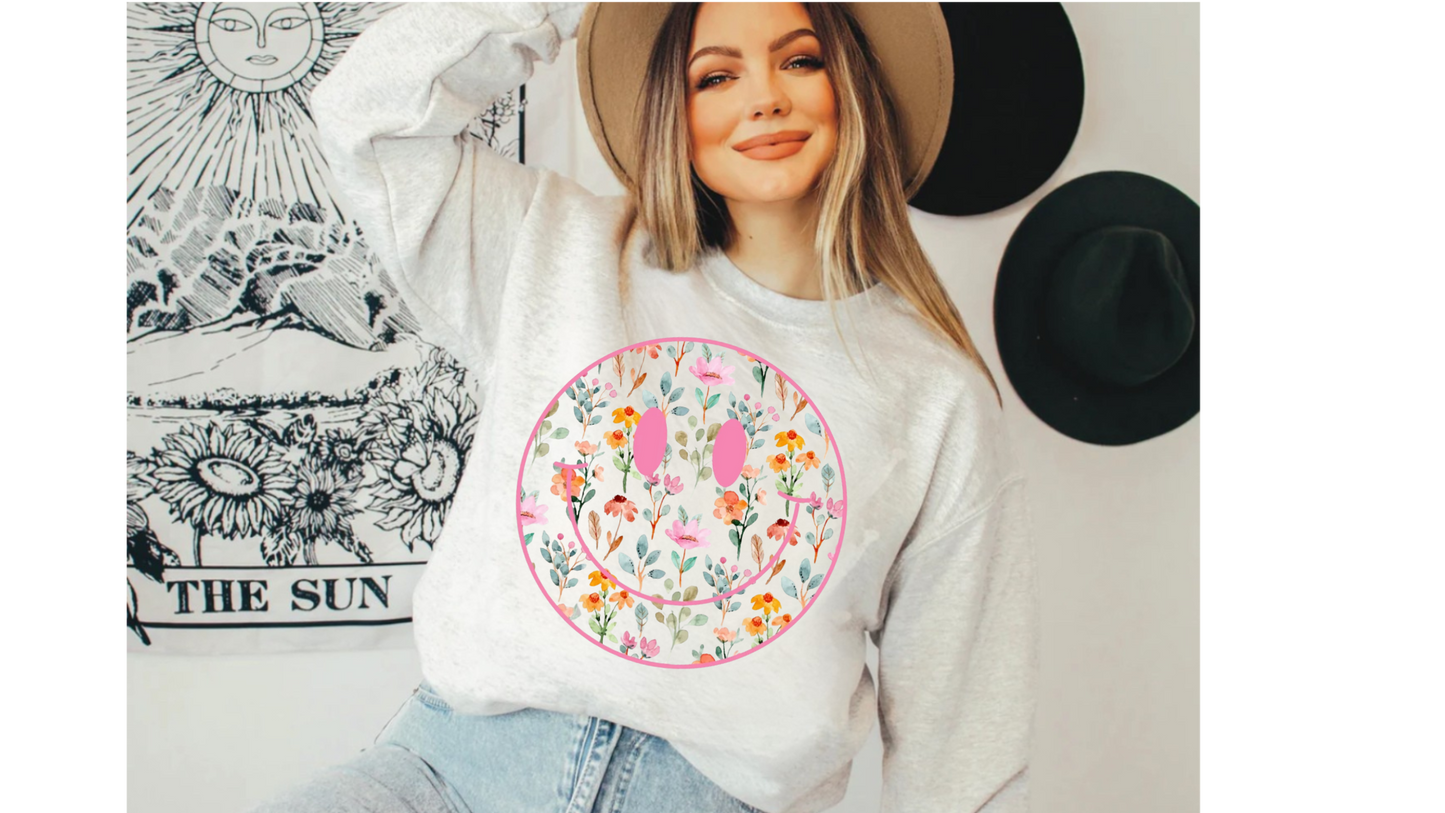 PINK FLORAL SMILEY