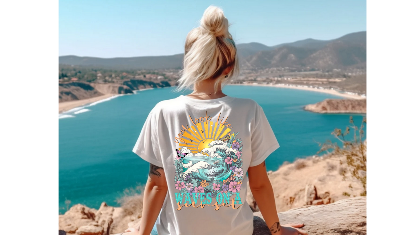 WAVES ON A SUNSET
