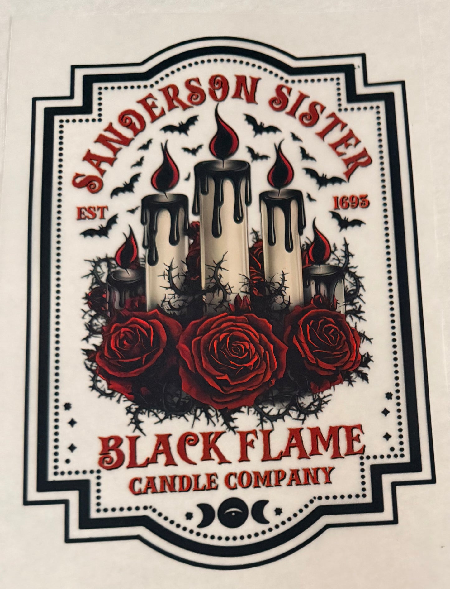Black flame candle