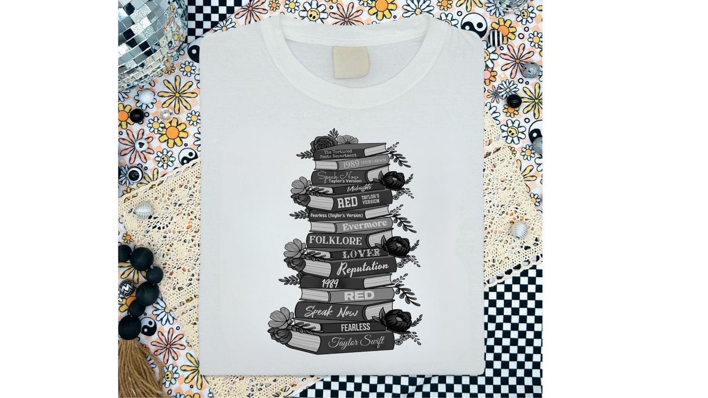 MONOCHROME BOOK STACK