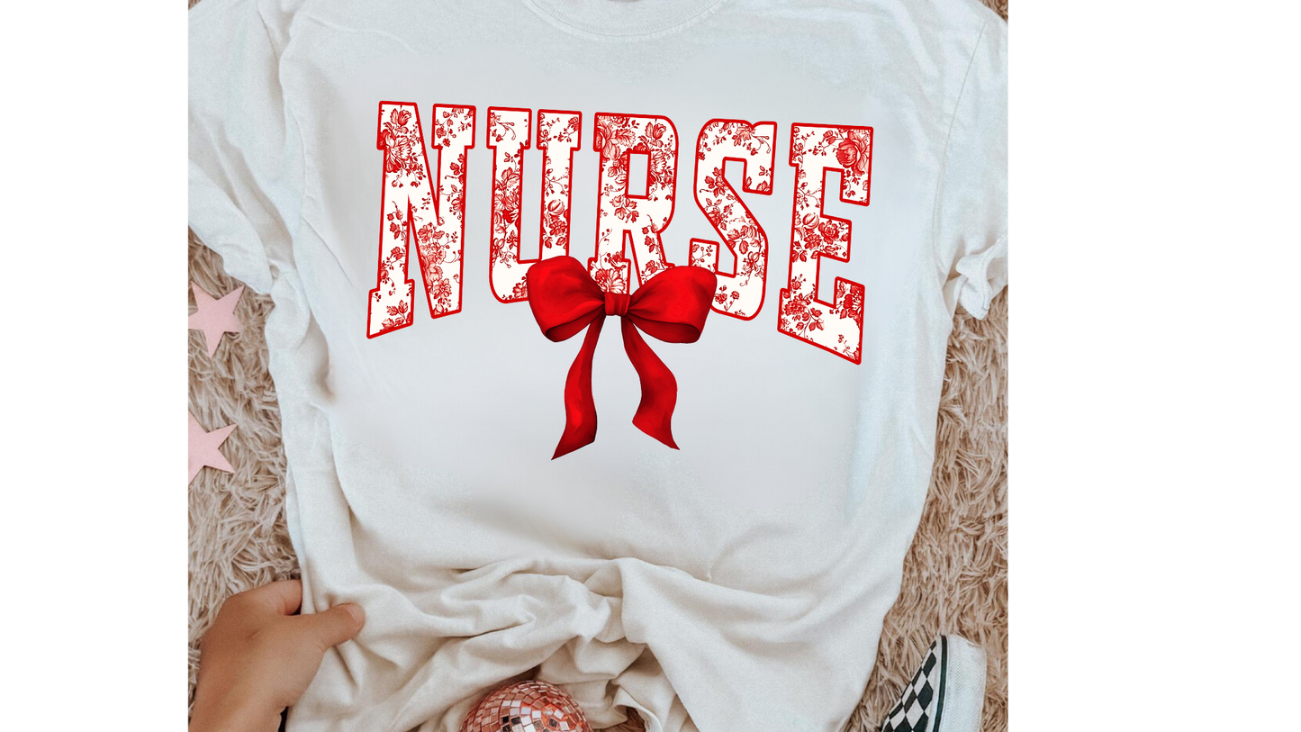 FLORAL NURSE BOW