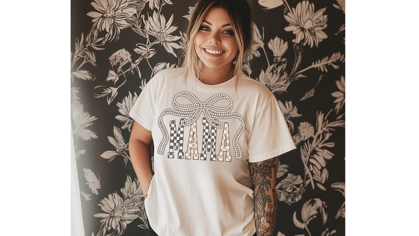 CHECKERED PEARL MAMA BOW