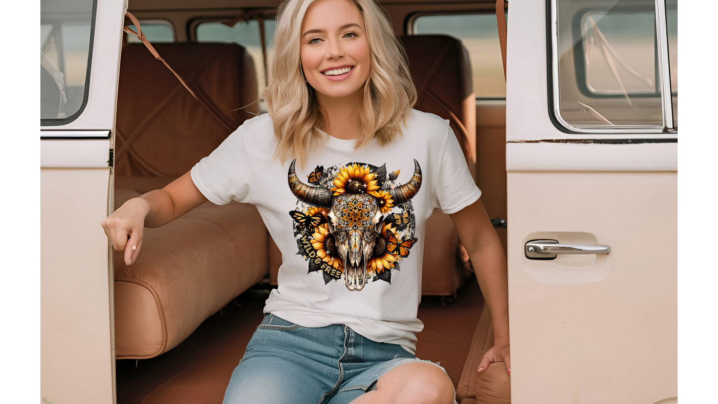 SUNFLOWER BULL SKULL