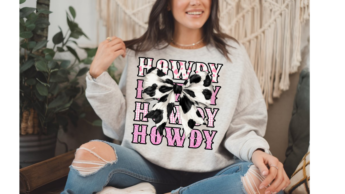 COW PRINT HOWDY BOW