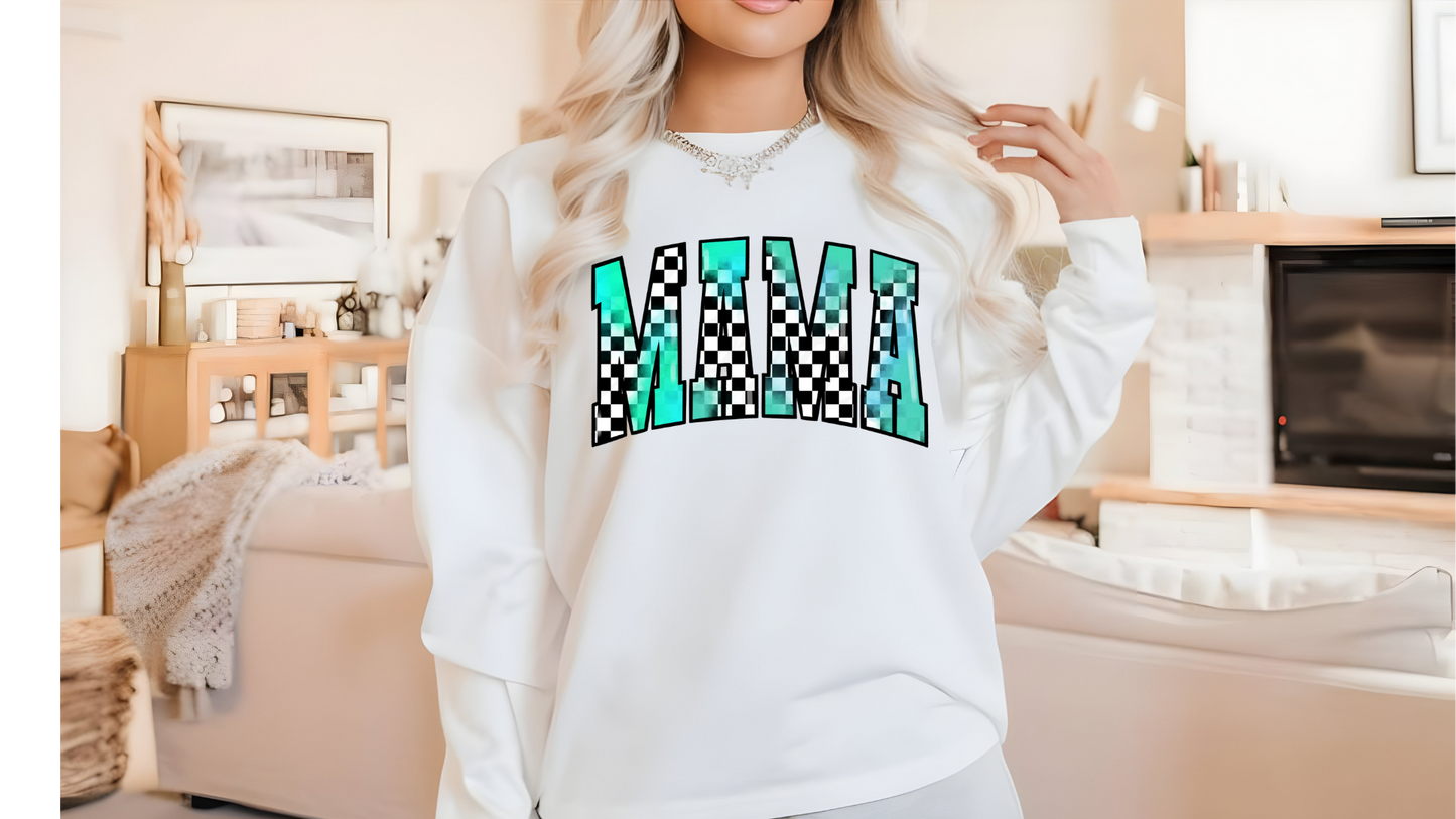 CHECKERED TURQUOISE MAMA