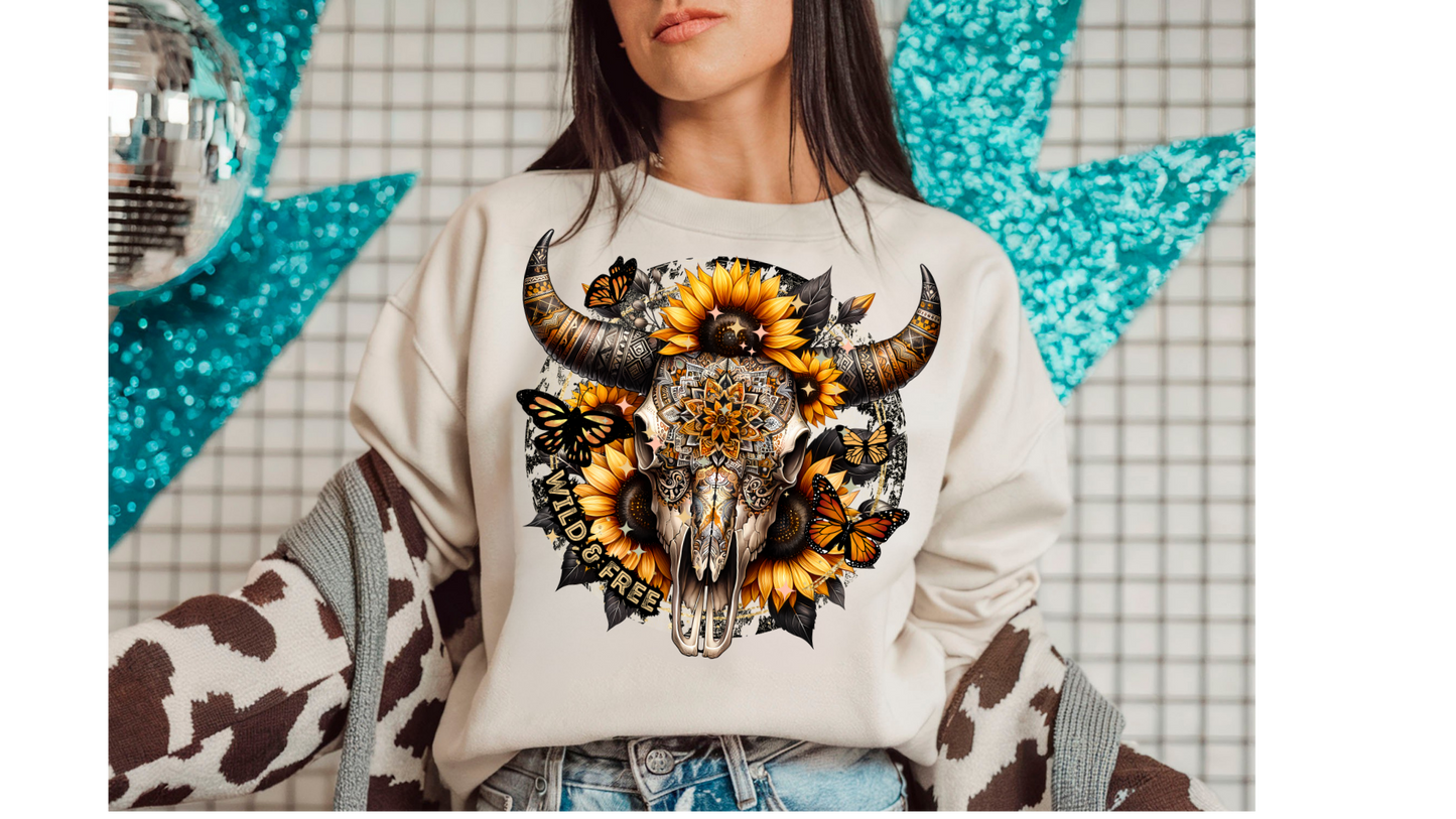 SUNFLOWER BULL SKULL