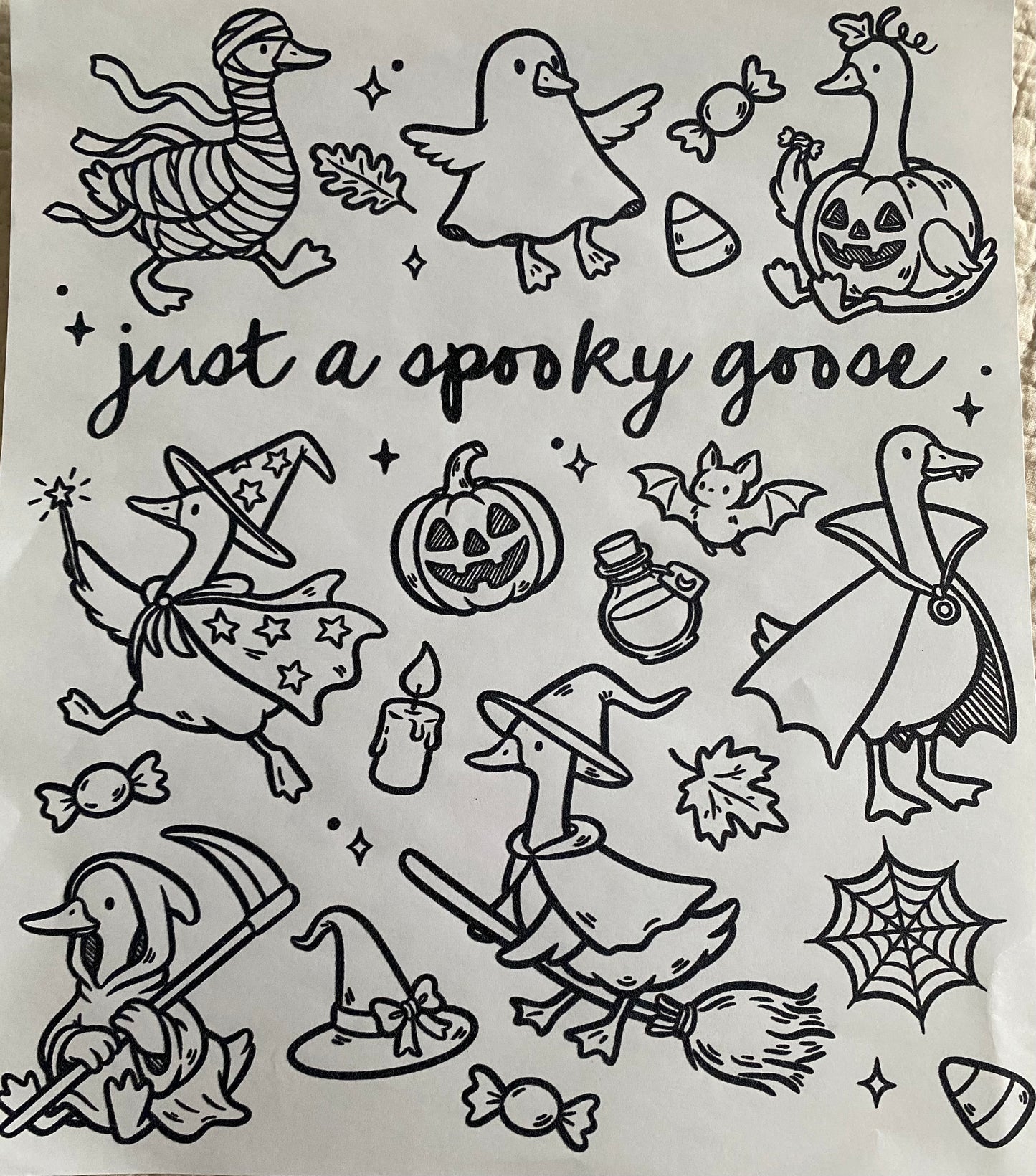 Spooky goose collage