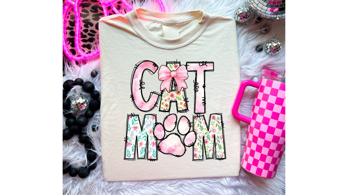 FLORAL CAT MOM BOW