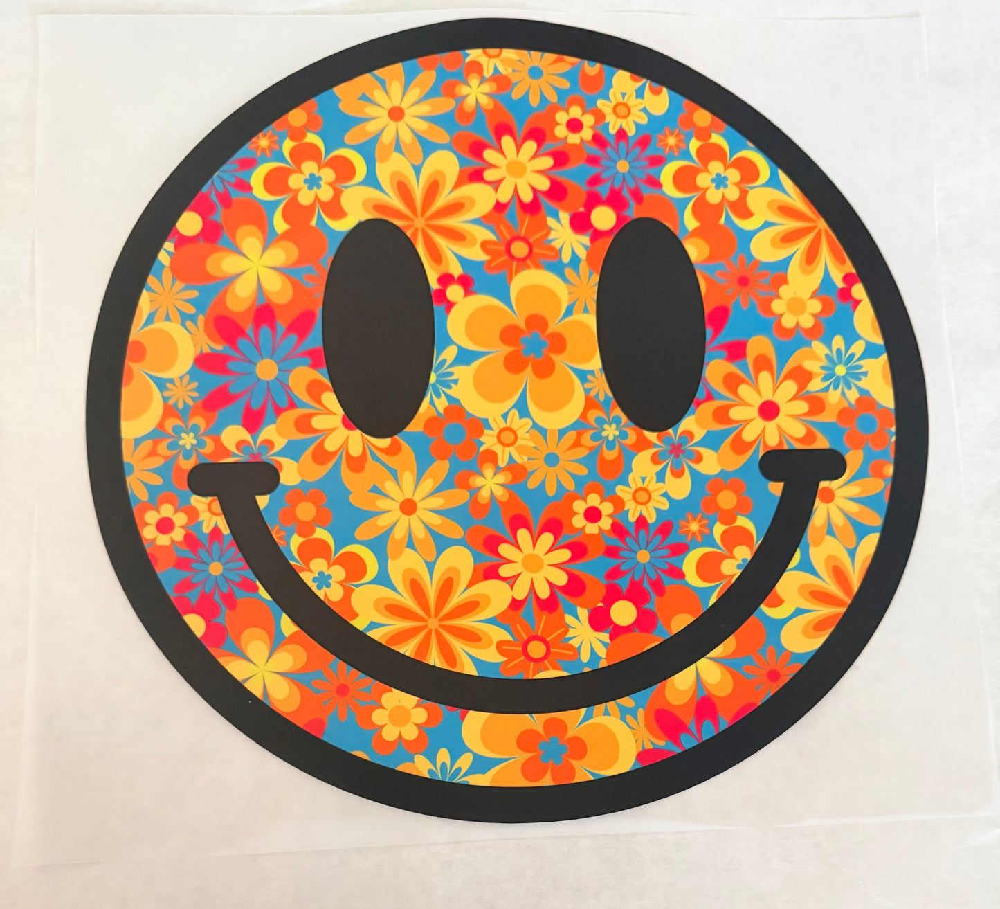 70s floral smiley