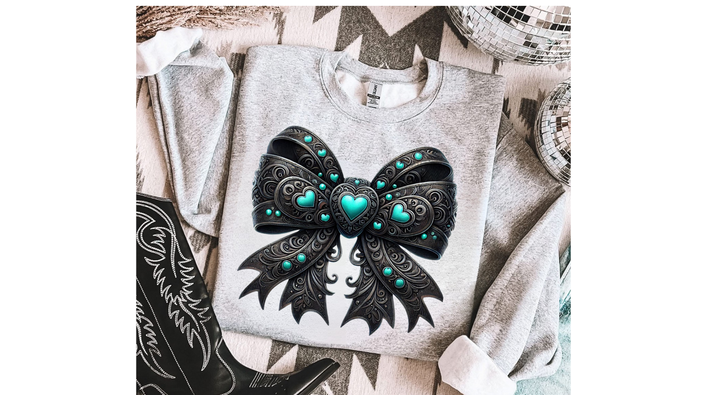 BLACK TURQUOISE BOW