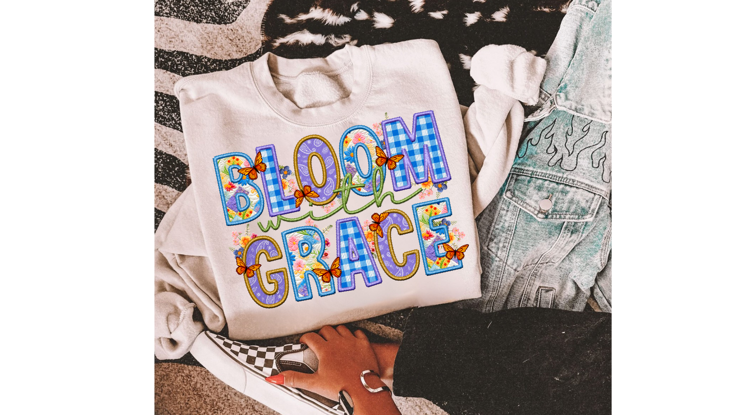 BLOOM WITH GRACE FAUX EMBROIDERY