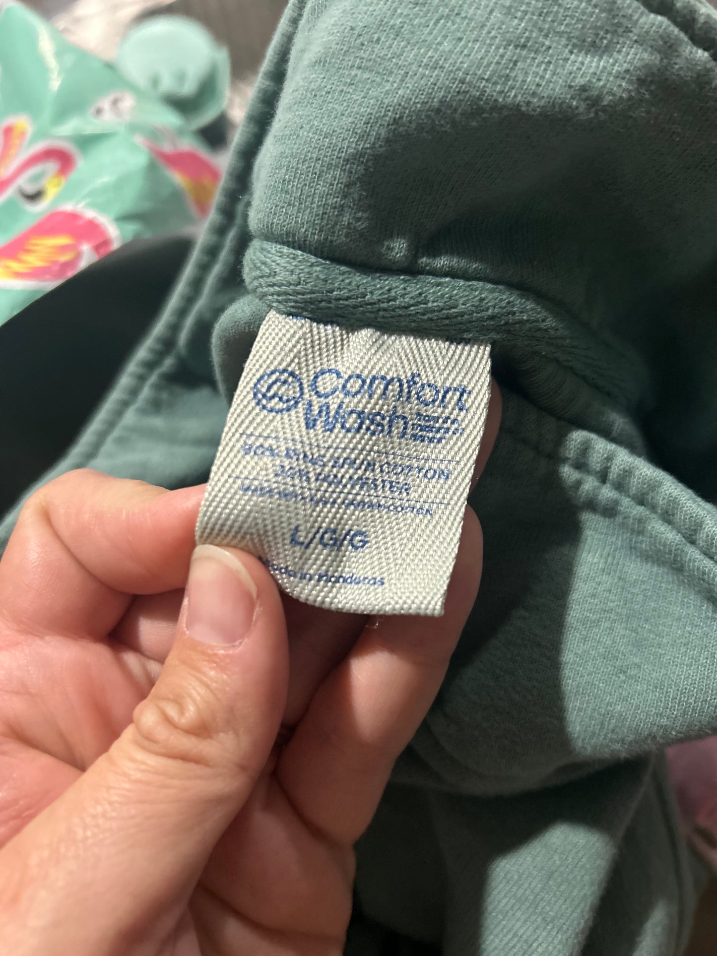 GREEN MAN EMBROIDERED QUARTER ZIP COMFORT WASH SWEATSHIRT *L but oversized