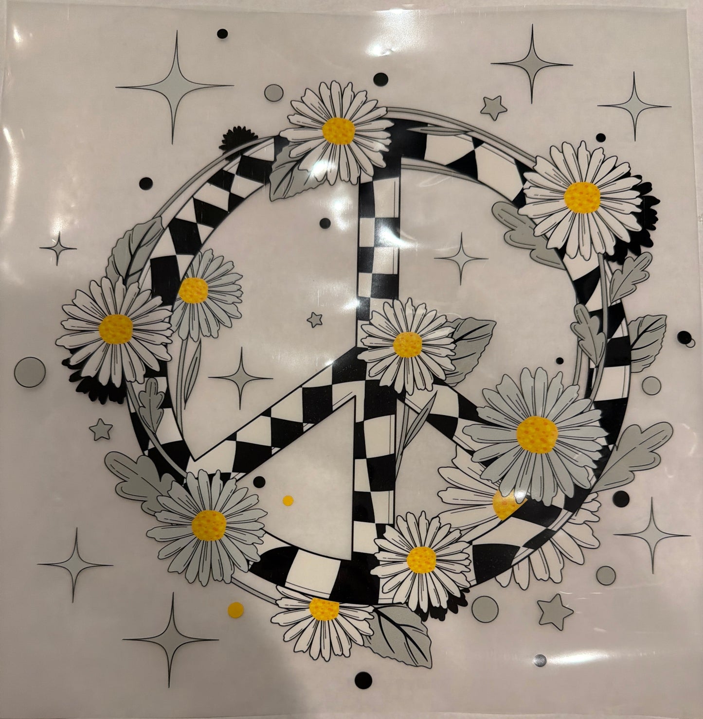 Checkered peace sign