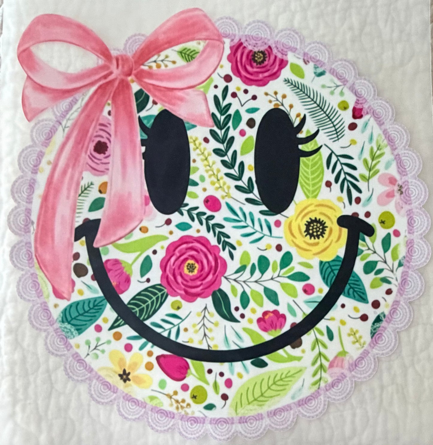 Lace floral smiley