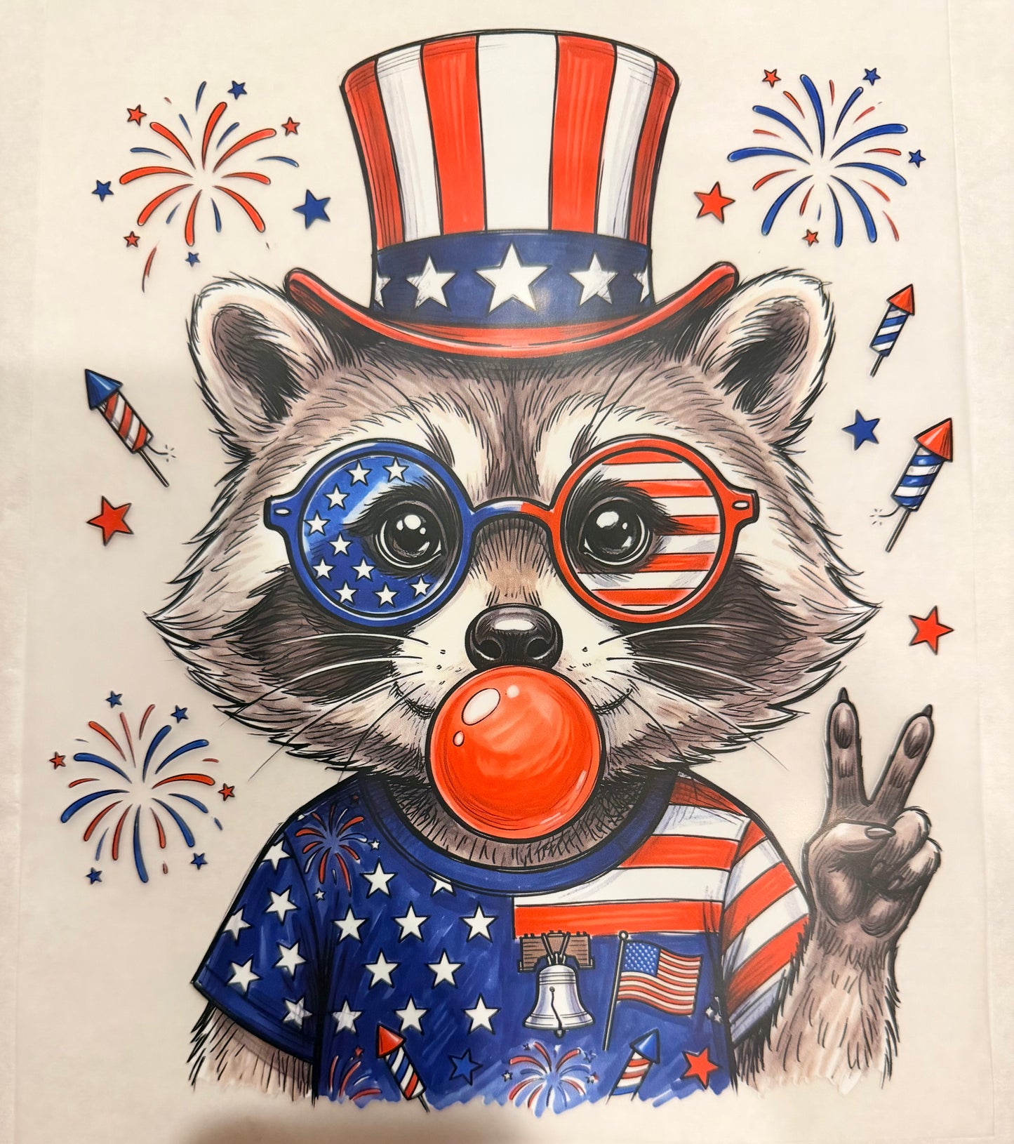 Patriotic raccoon