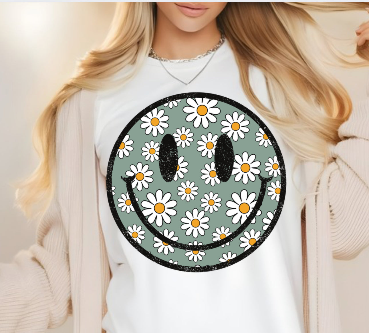 SAGE FLORAL SMILEY