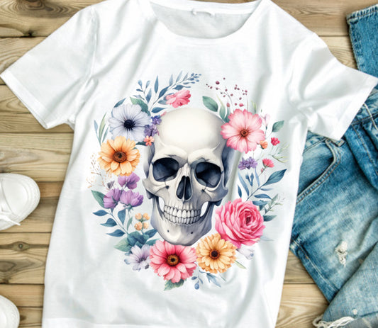 PASTEL FLORAL SKULL