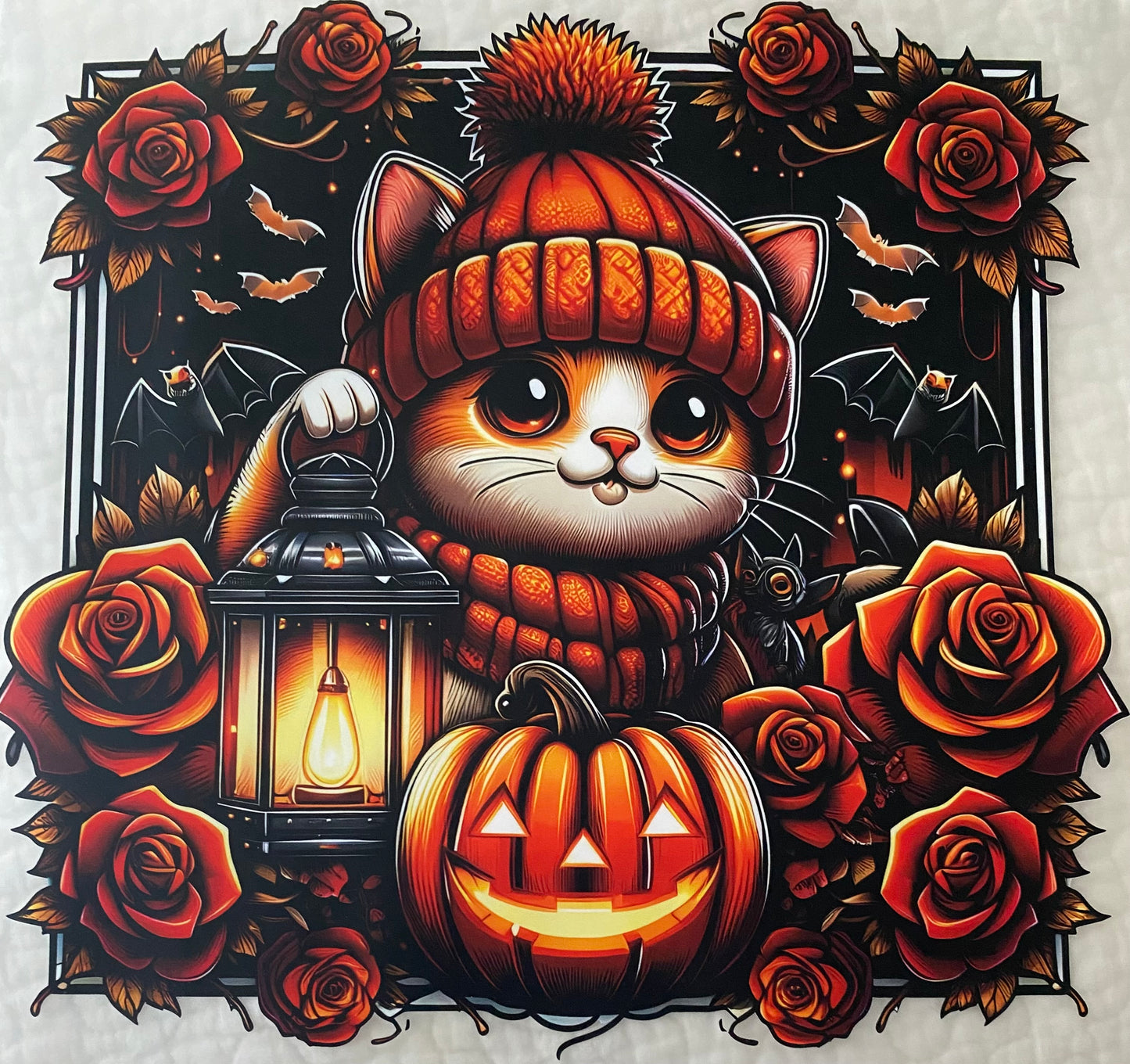Fall lantern cat