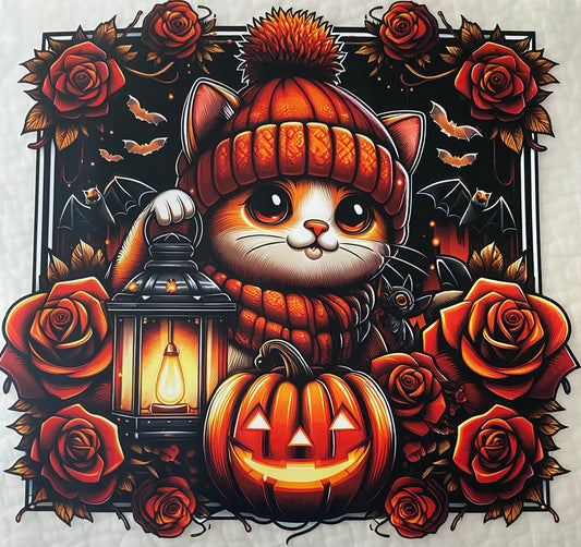 Fall lantern cat