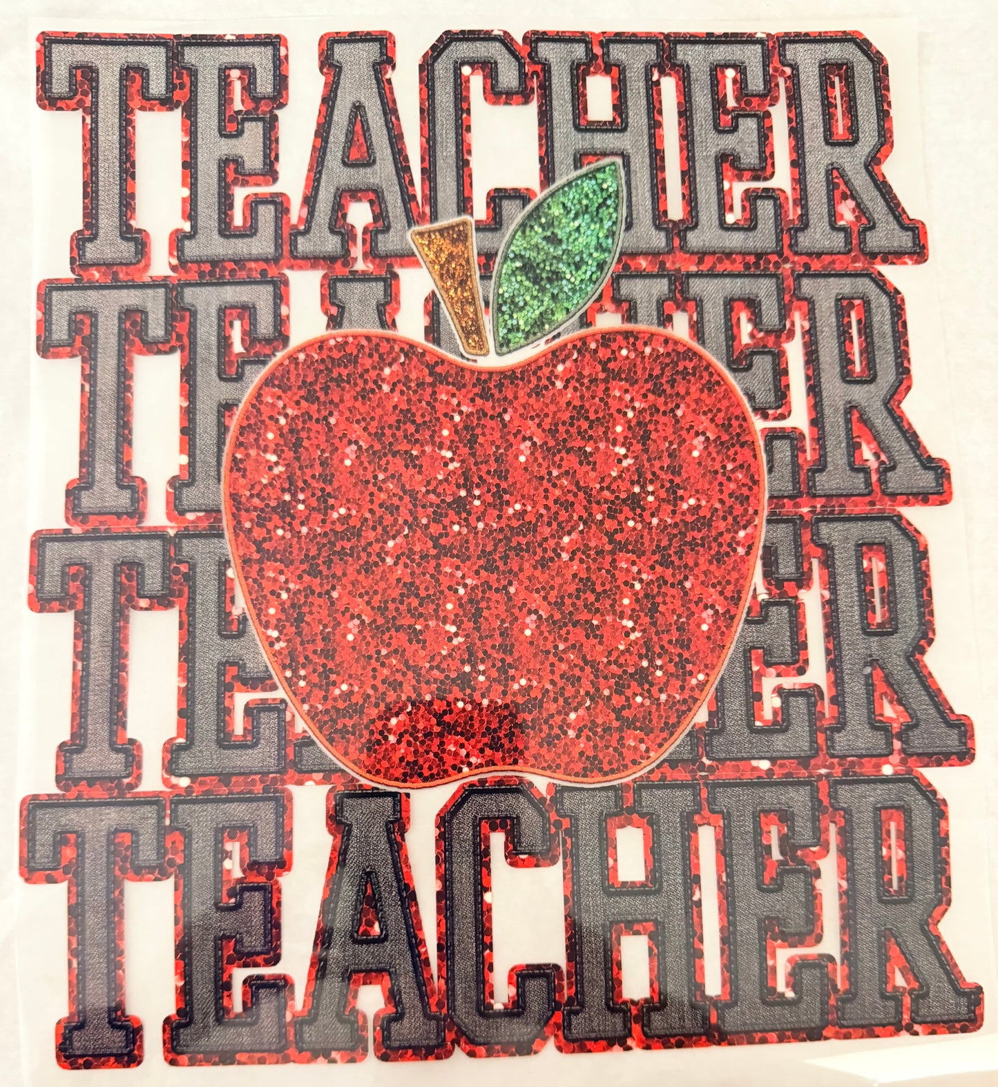 Stacked teacher glitter
