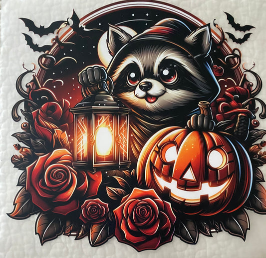 Fall lantern raccoon