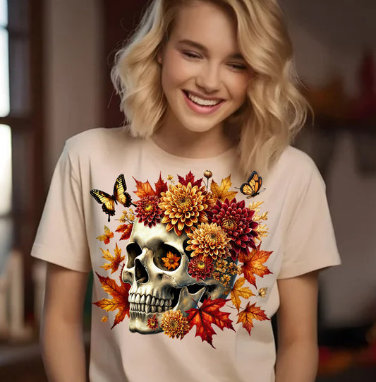 AUTUMN FLORAL SKULL