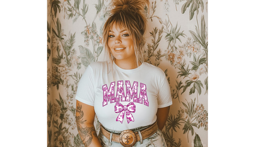 PINK FLORAL MAMA BOW