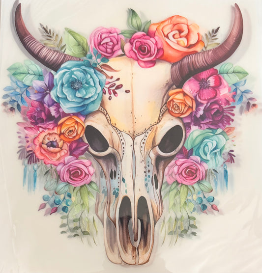 Floral bull skull