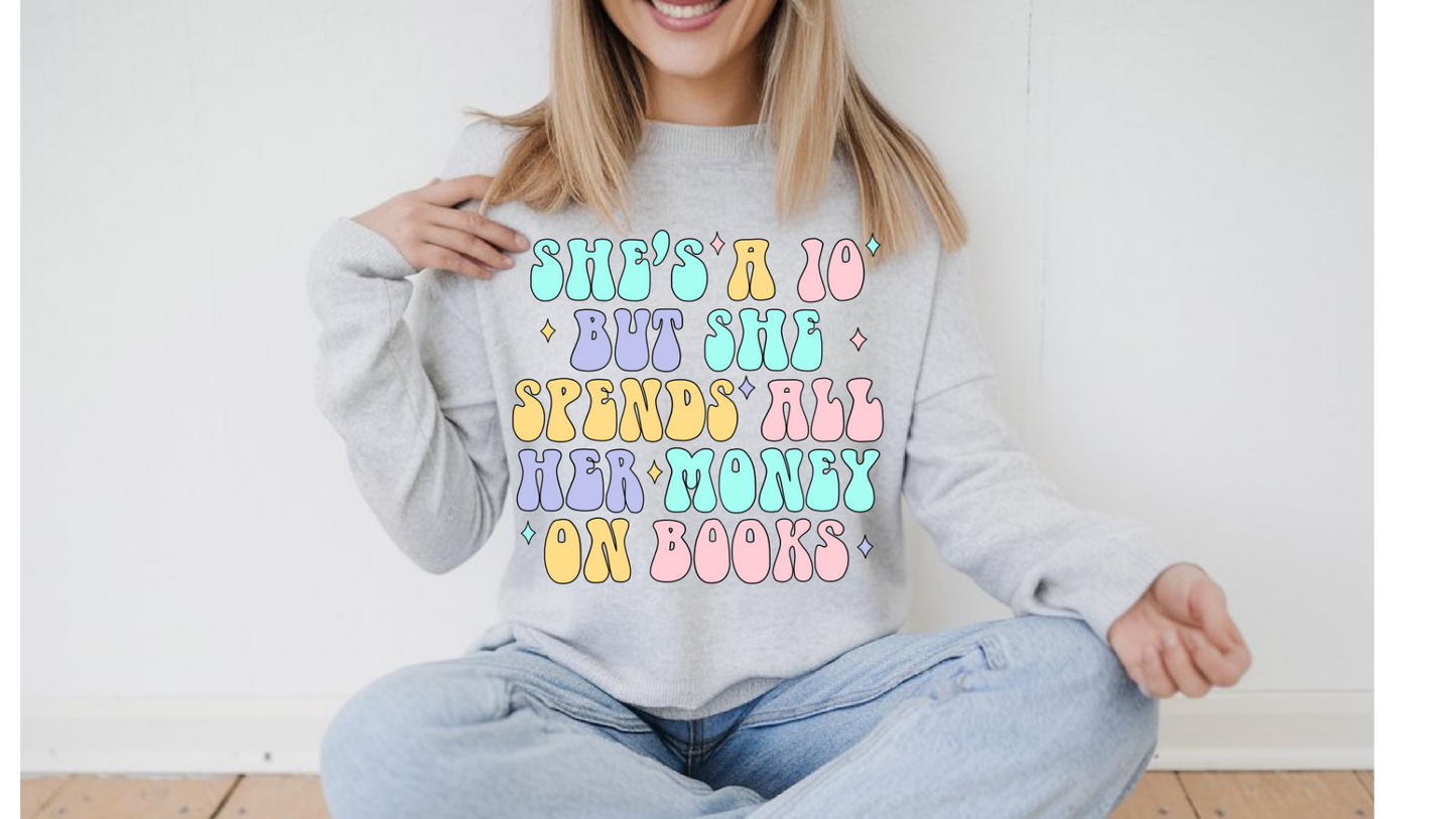 SPENDS ALL MONEY ON BOOKS