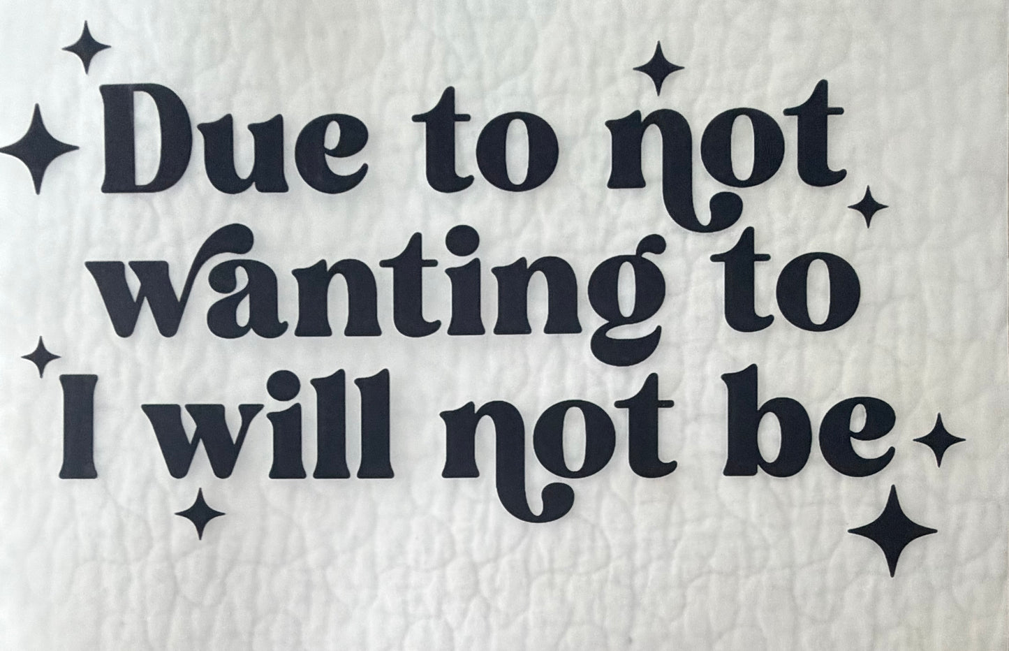 I will not be