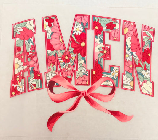 Floral amen bow