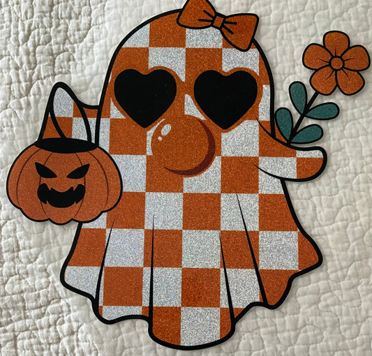 Checkered bubblegum ghost