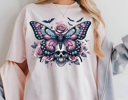 FLORAL BUTTERFLY SKULL