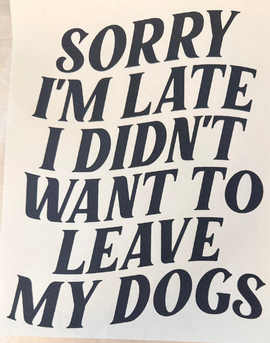 Didn’t want to leave my dogs