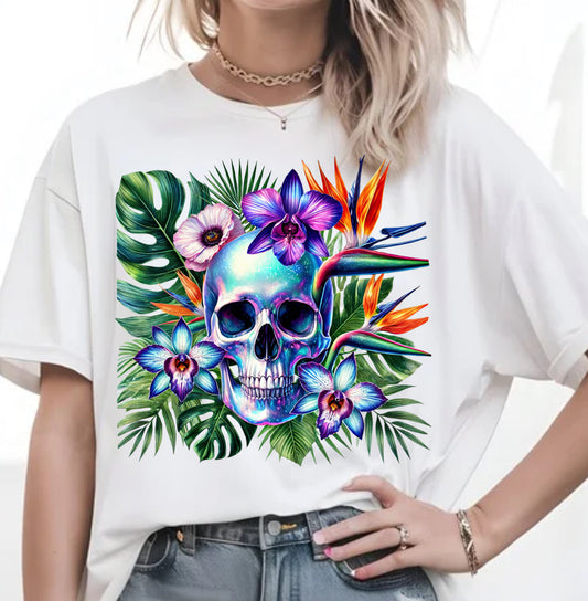 TROPICAL FLORAL SKULL