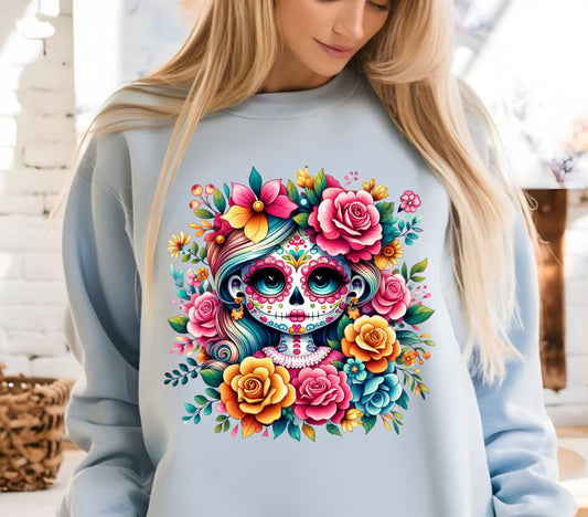 COLORFUL FLOWERS SUGAR SKULL