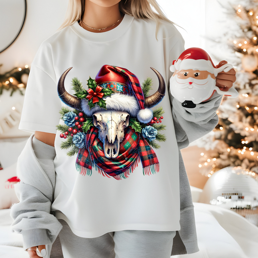 CHRISTMAS BULL SKULL