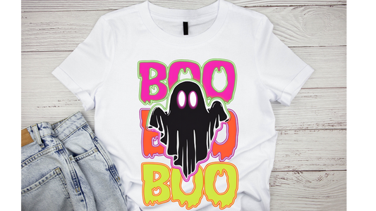 STACKED NEON BOO GHOST