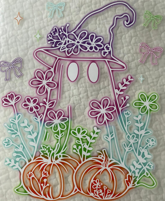 Neon floral ghost