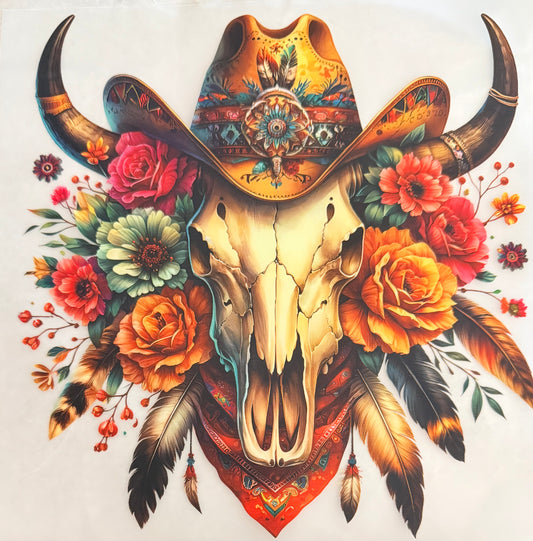 Cowboy bull skull