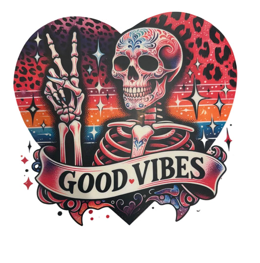 Good vibes skelly heart