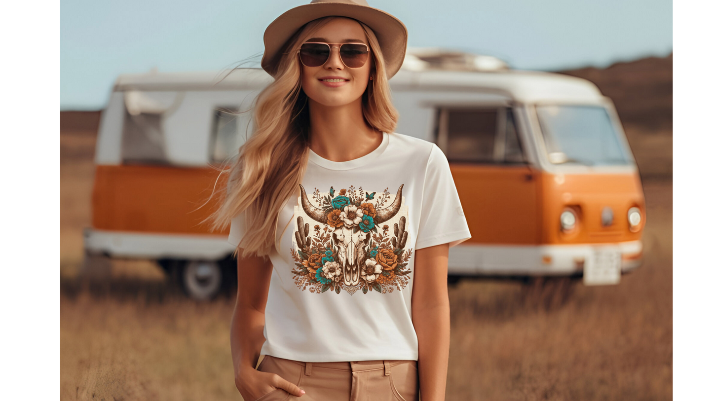 FLOWER BULL SKULL