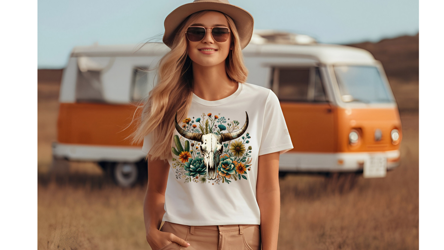 FLORAL BULL SKULL