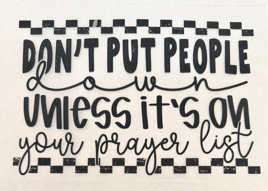 On your prayer list