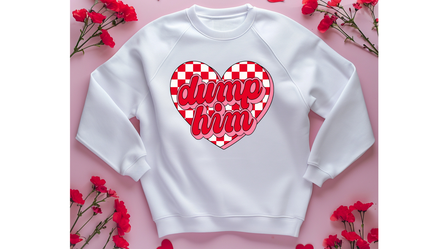 DUMP HIM CHECKERED HEART