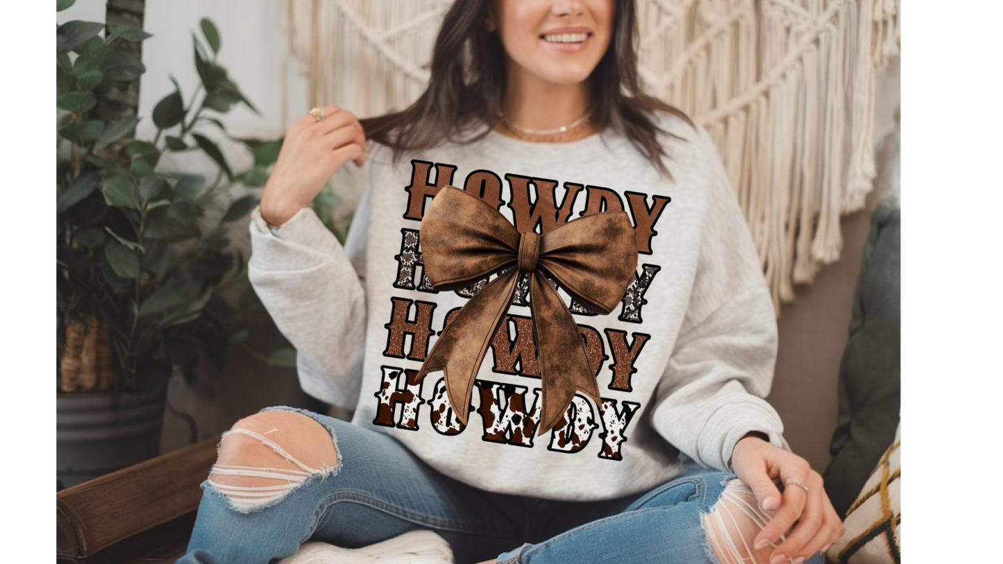 COW PRINT HOWDY BOW