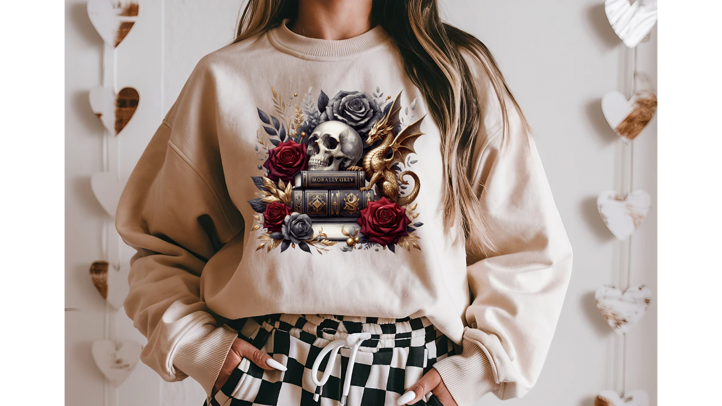 GOTHIC BOOK STACK SKULL