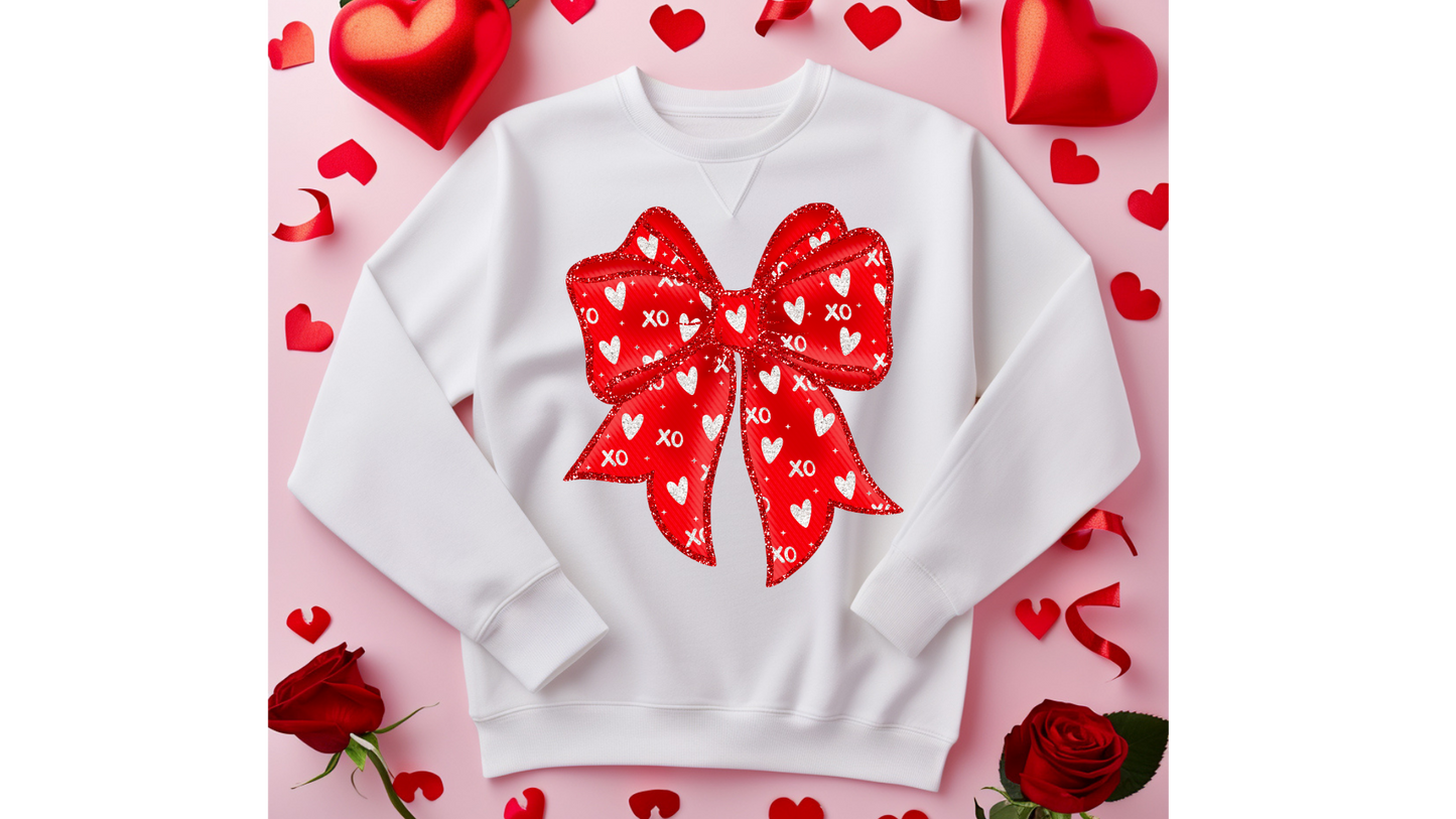 HEART PRINT BOW
